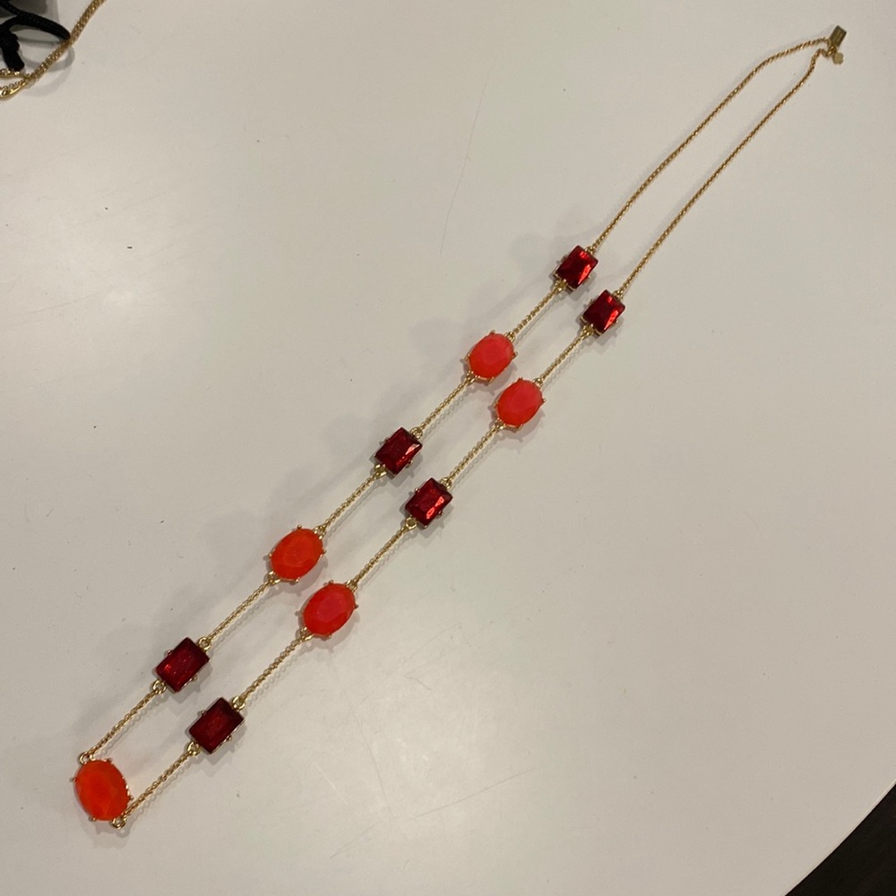 Kate spade pink and gold long strand necklace